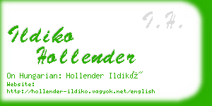 ildiko hollender business card